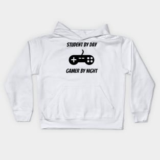 Student By Day Gamer By Night Kids Hoodie